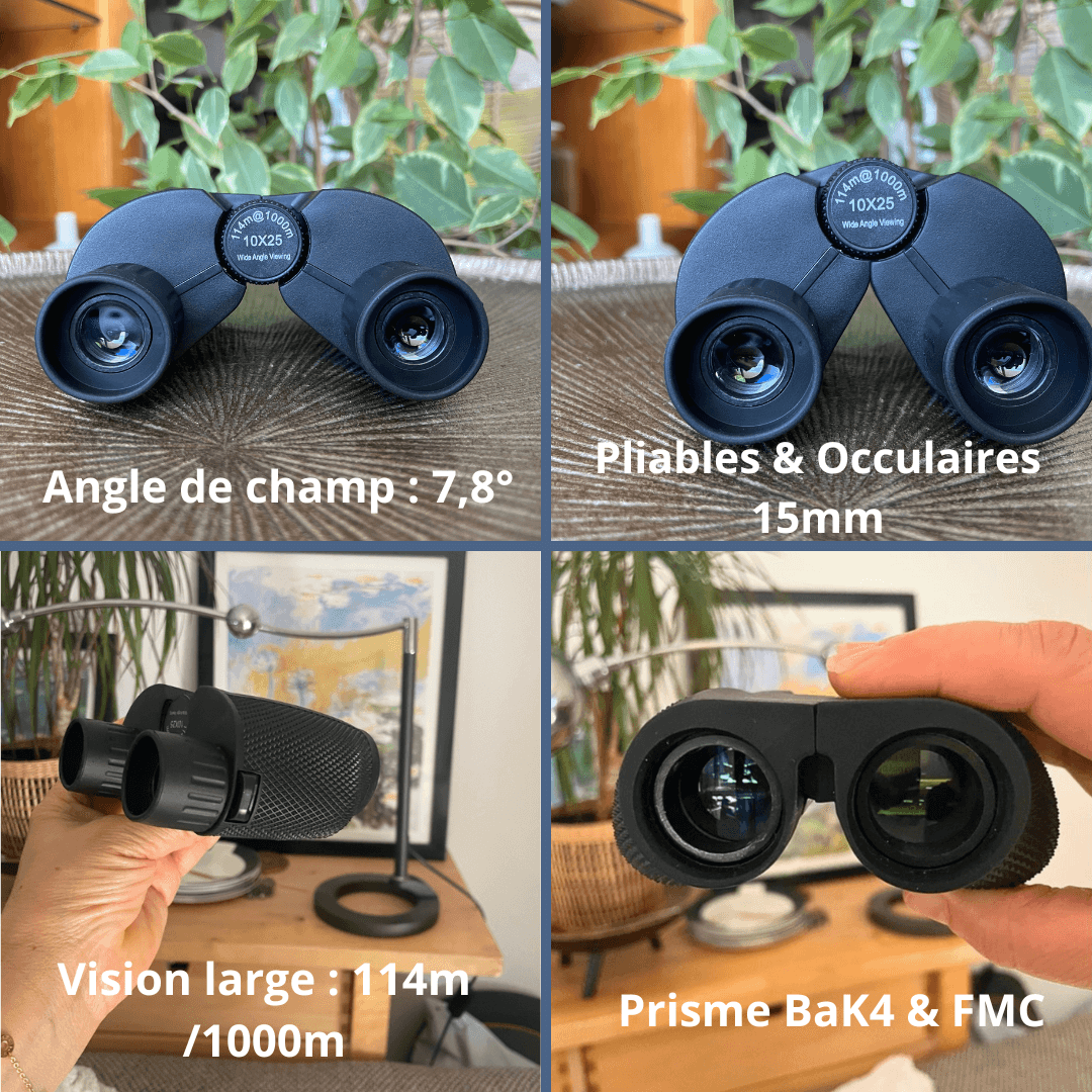 différentes images des jumelles Capella 10x25 